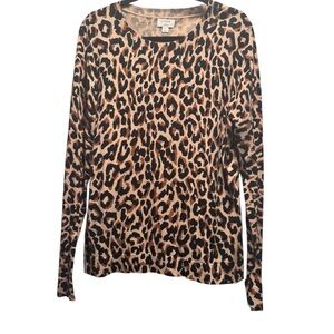 J. Crew Leopard Print Sweater - Black and Brown